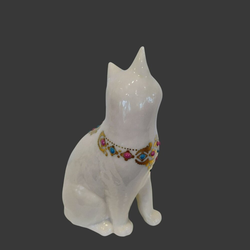 Lenox China Jewels Collectible Cat Figurine, Vintage 1994 White Gold Kitten 5" - Picture 7 of 7